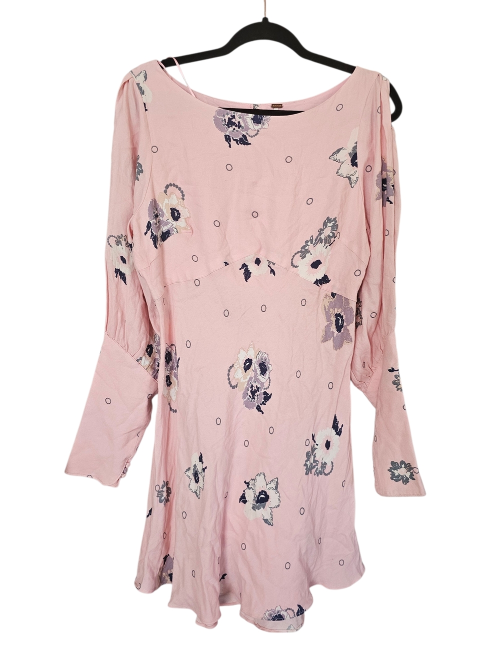 Free People Pink Floral Long Sleeve Mini Dress - Picture 3 of 10